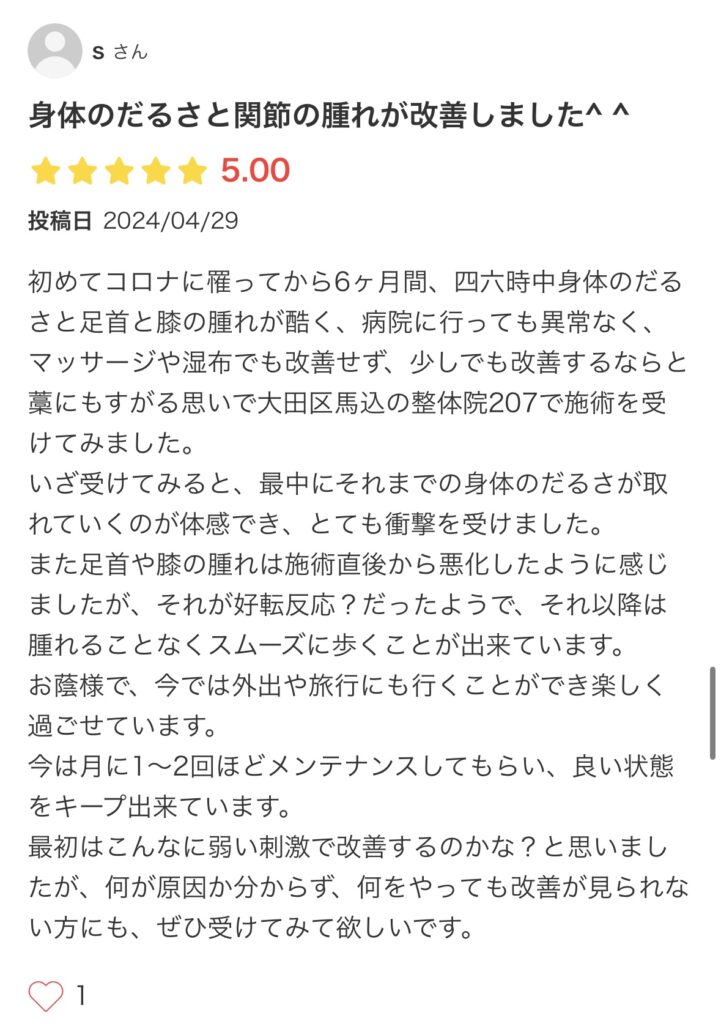 整体院２０７へのエキテン口コミ